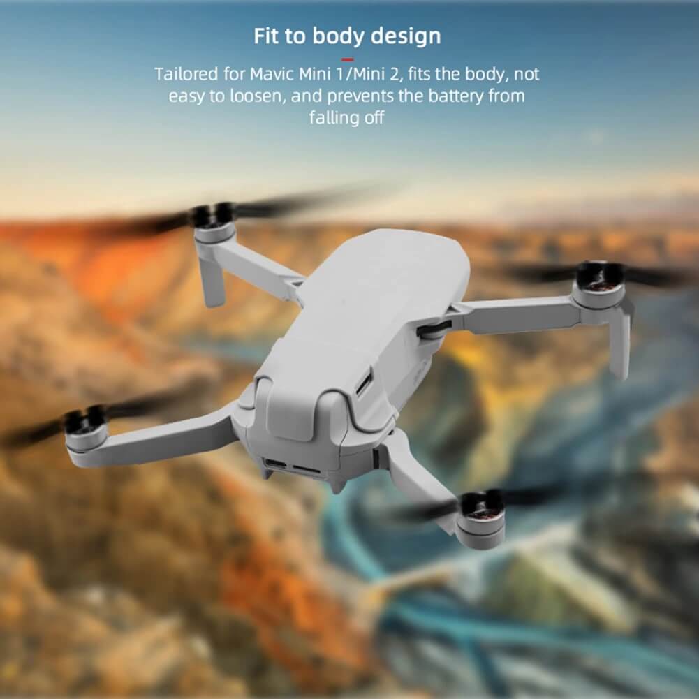 2 in 1 Battery Cover Replacement for DJI Mini 2 Battery Protection Cap Anti-Drop Buckle Holder Guard 