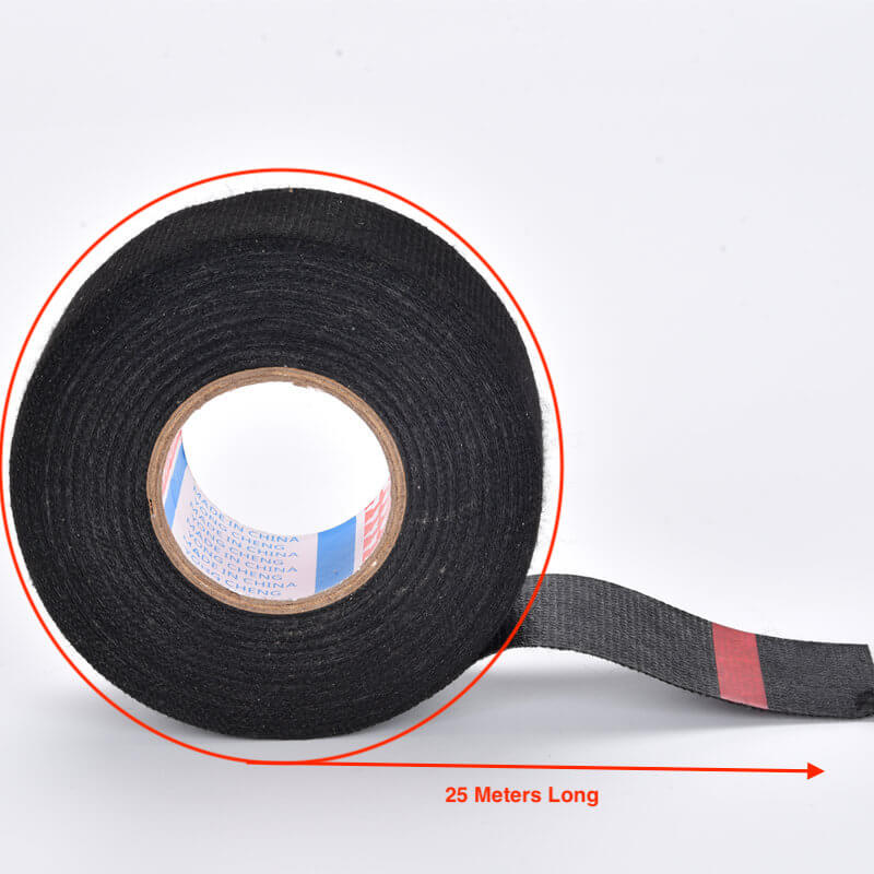 Black 32mm*12m Adhesive Cloth Fabric Tape Cable Looms Wiring Harness  I1 