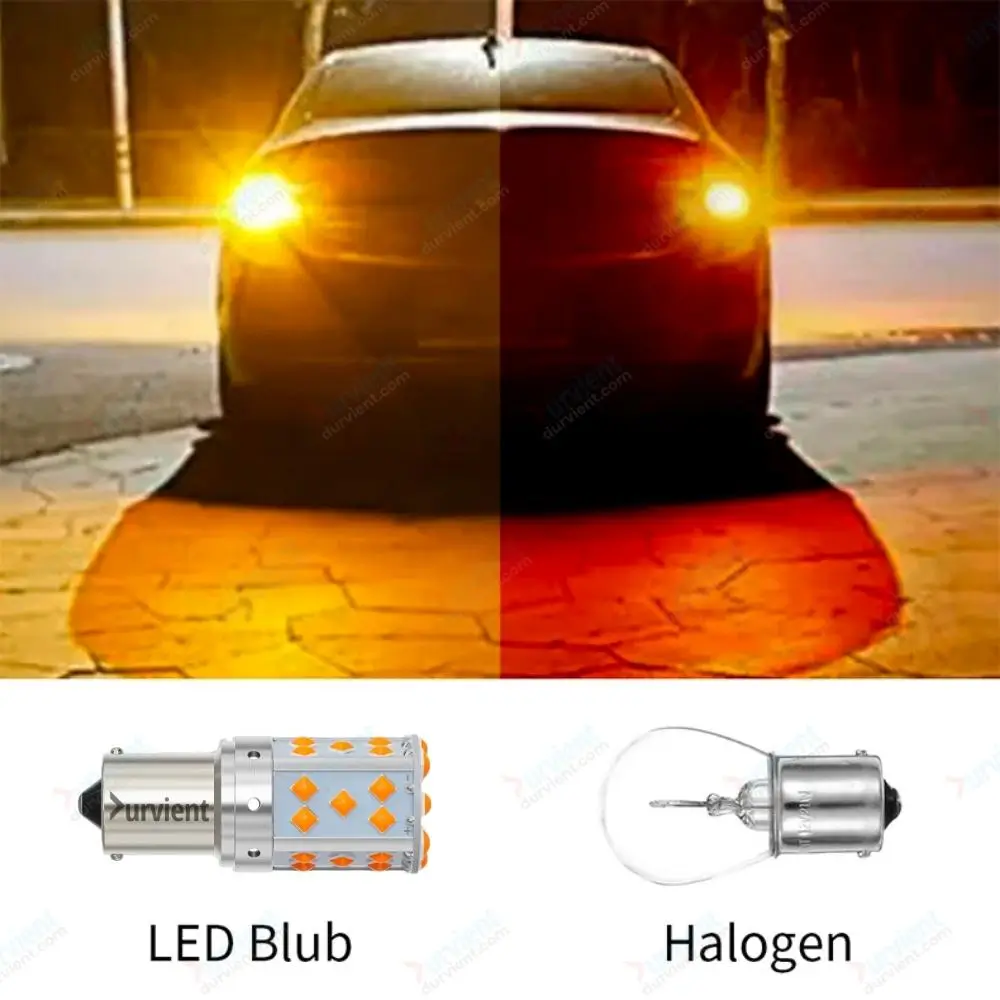 NATGIC Amber/Yellow BAU15S PY21W(150°) 7507 LED Turn Signal Light Bulbs  3700LM 3030 45SMD Canbus Error Free Anti Hyper Flash for Car Front or Rear