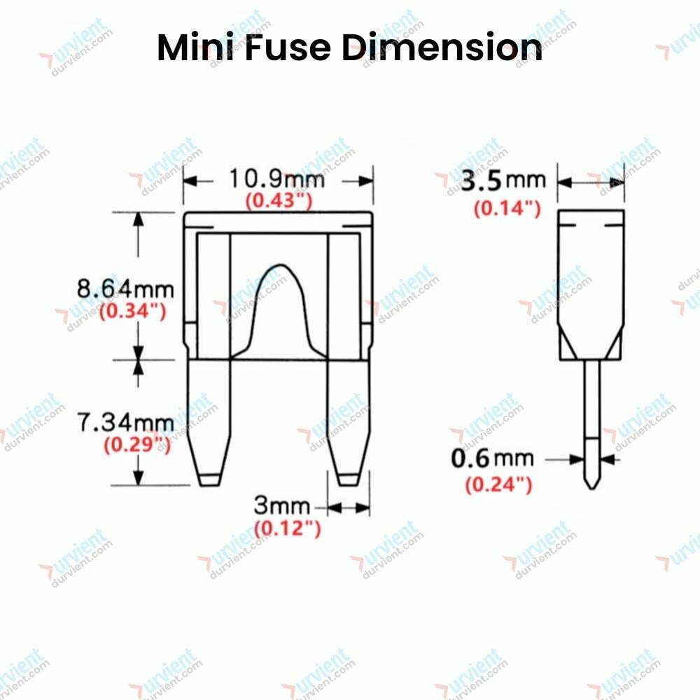 mini blade fuse dimension schematics