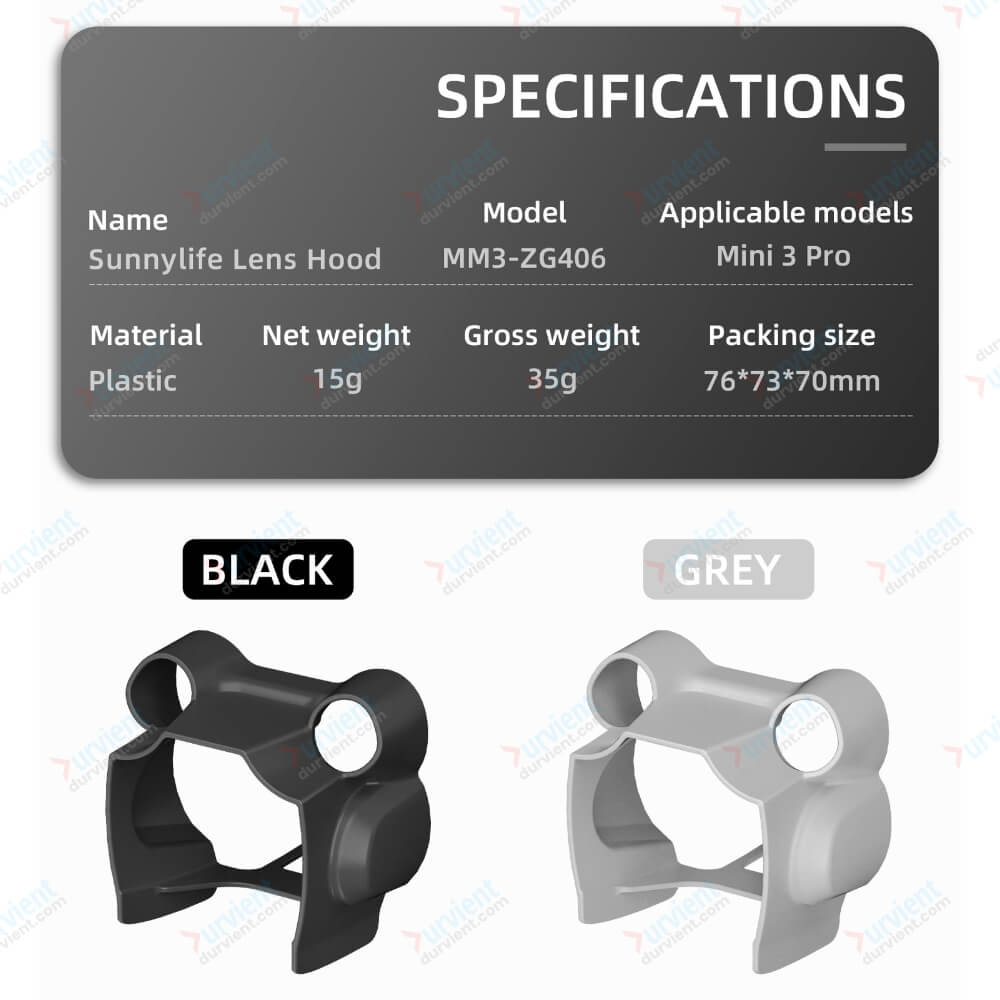 specifications dji mini 3 pro lens gimbal hood sunshade