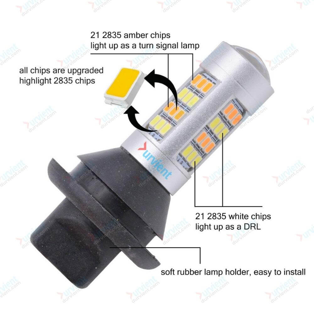 42LED Switchback DRL 1P switch drl indicator white amber led