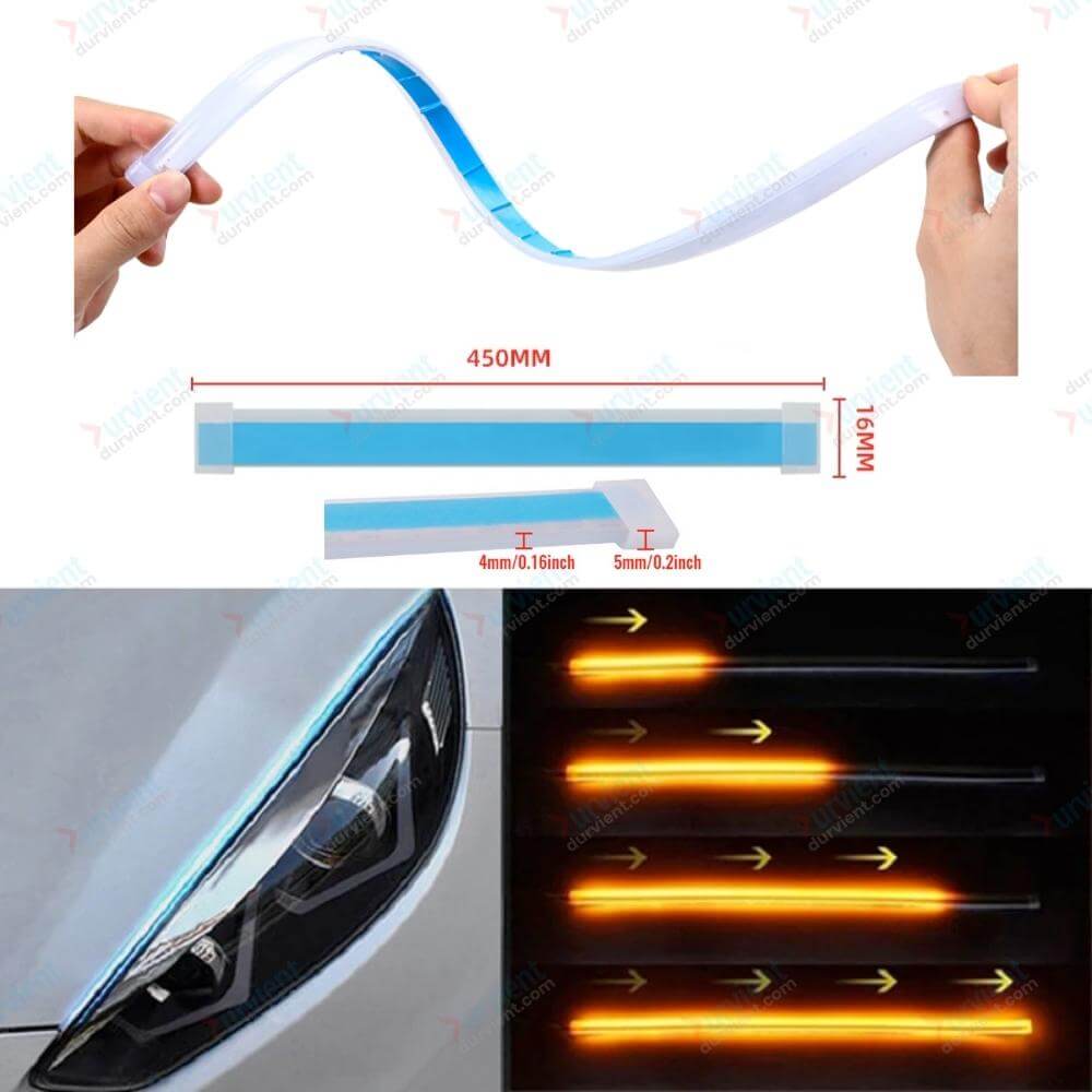 drl strip with flow indicator for car bike truck