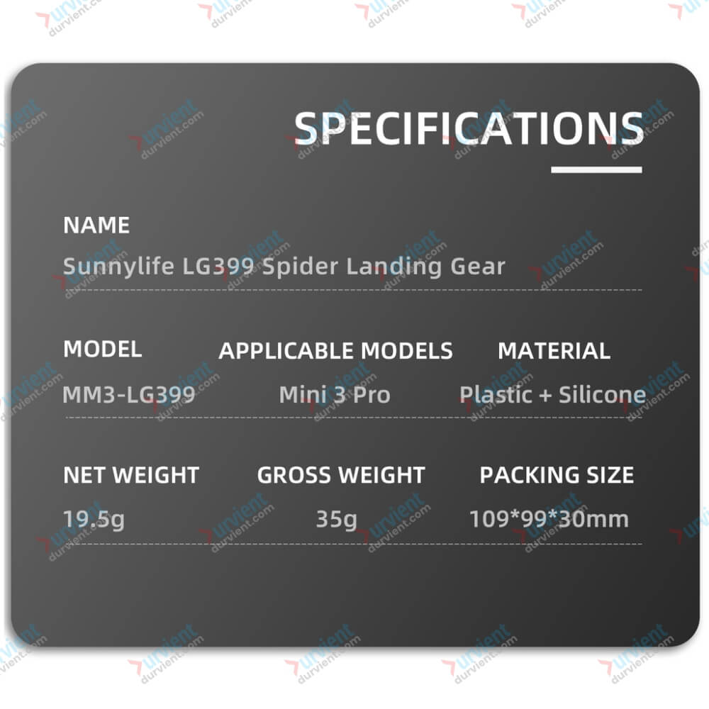Technical specifications folding landing gear for dji mini 3 pro foldable spider landing gear