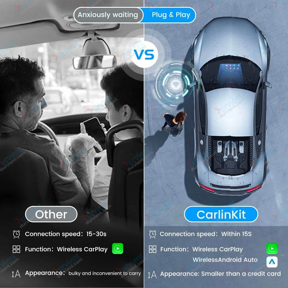 CarlinKit 5.0 Wired to Wireless Auto Box CarPlay Adapter Smart Car Ai Box  WiFi Bluetooth-compatible Auto Connect Plug&Play