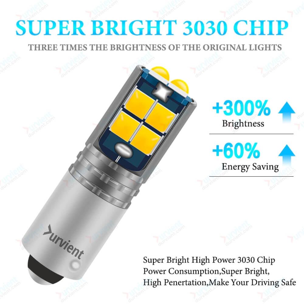Super Bright H21W H6W BAX9S Rear Fog Lamp LED - White - Durvient