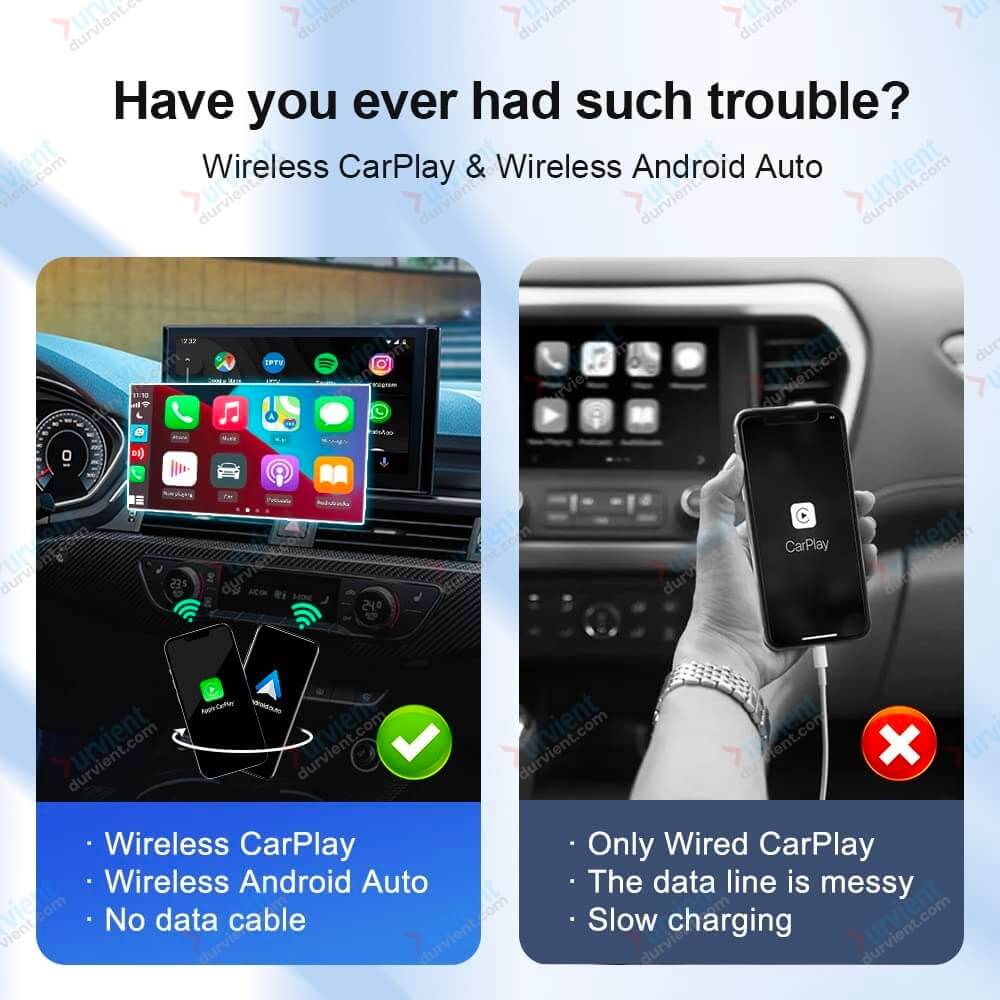 Wireless CarPlay Adapter For Android/Apple Wired to Wireless Android Auto  Dongle Car play USB Connection Auto Car Adapter