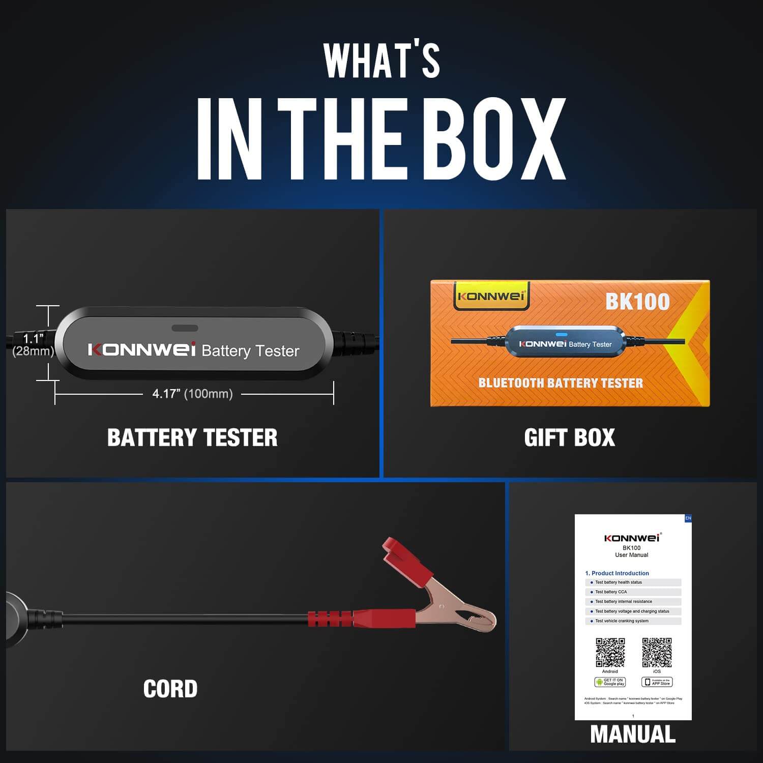 Whats in the box for bk100 konnwei