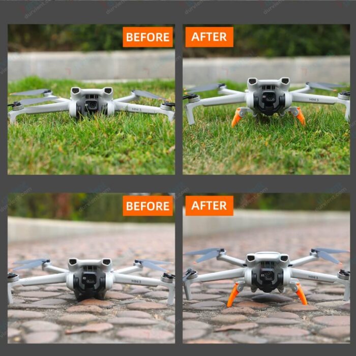 before and after effect spider landing gear for dji mini 3