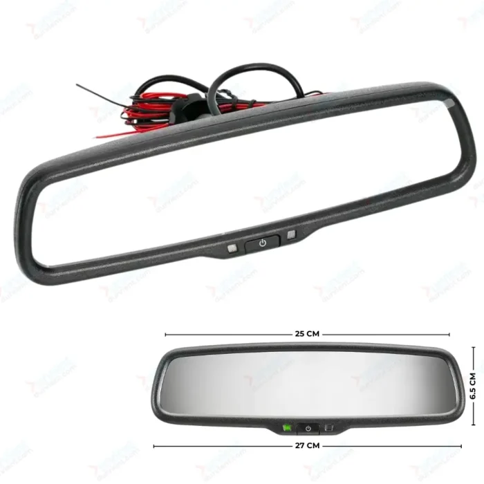 auto dimming internal rear view mirror IVRM side profile and dimensions