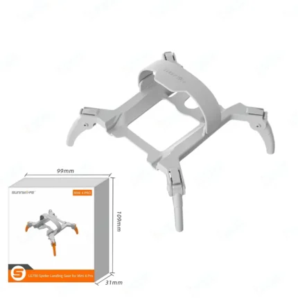 foldable spider landing gear for dji mini 4 pro grey