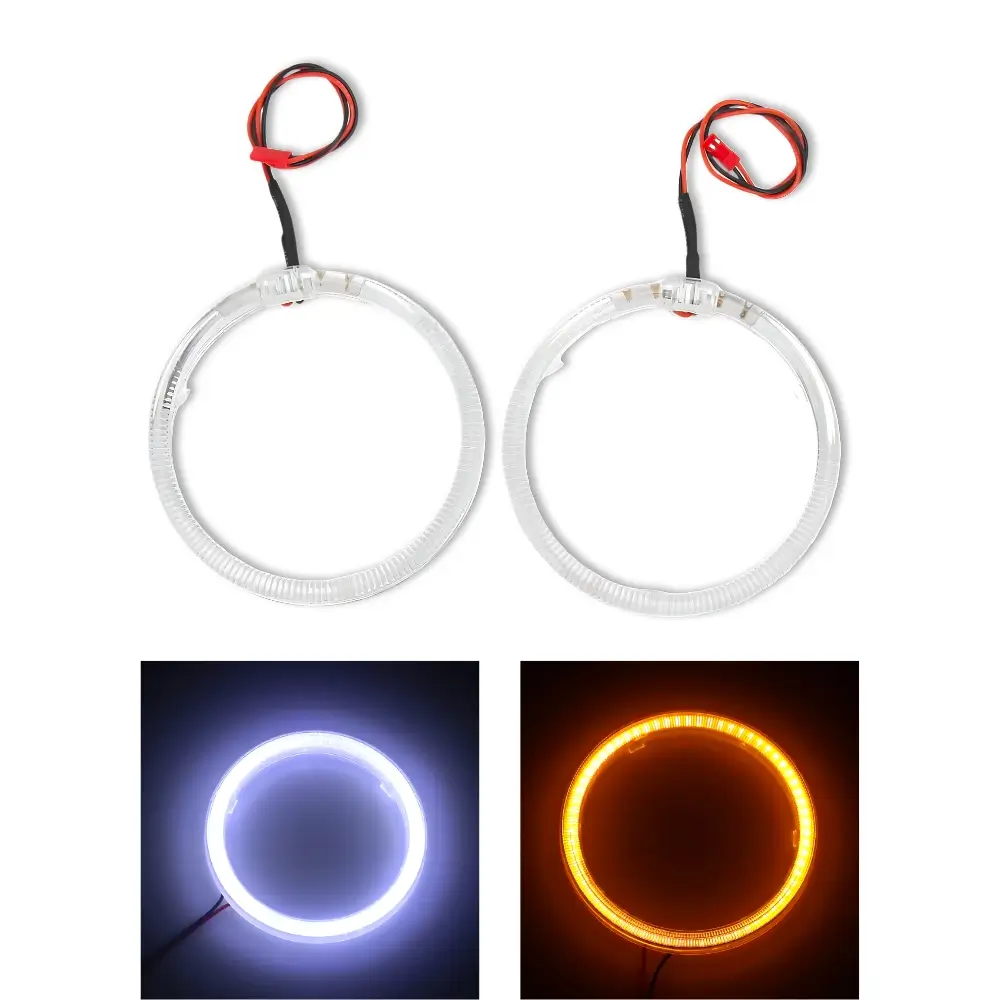 80mm Angel Eye DRL drl ring halo white amber
