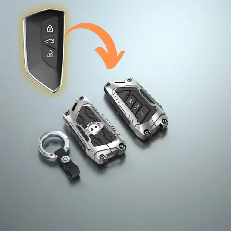 type d zinc alloy heavy key fob skoda volkswagen silver