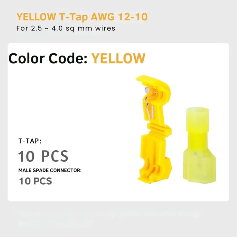 Yellow T-Tap connector AWG 12-10 pack of 10