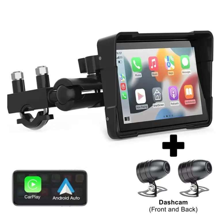 Option3 - 5 Motorcycle Android Auto Apple CarPlay Display + Dashcam