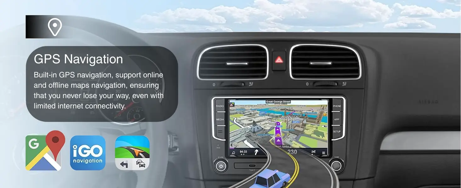 Built in GPS Navigation ensuring map navigation even in choppy network area