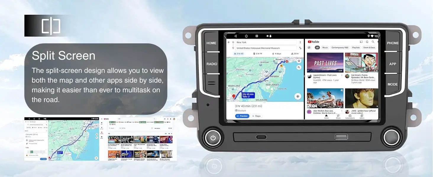 Supports split screen allowing multi tasking on the go