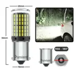 Super Bright BA15S 1156 LED Bulb for Car P21W Reverse Light Backup Lamp - Single (1x) LED (White) - Image 6