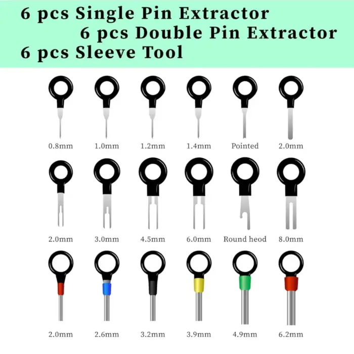 18-Pieces Automotive Connector Terminal Removal Tool Kit Pin Extractor Set for Wire Connectors - Image 4