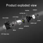 2.5 Inch Bi-LED Headlight Projector Lens - 6000K White Light, RHD Cut-off, 92W (Pair) - Image 4