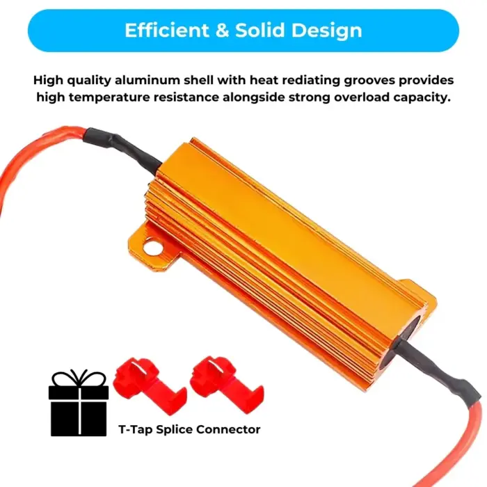 Automotive Grade Load Resistor – 6 Ohm, 25W/50W, Fix LED Hyperflash & Fast Blinking - Image 3