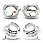 Premium 2.5 Inch Projector Shroud with Angel Eye DRL - Stylish Upgrade for Bi-LED/Bi-HID Headlights