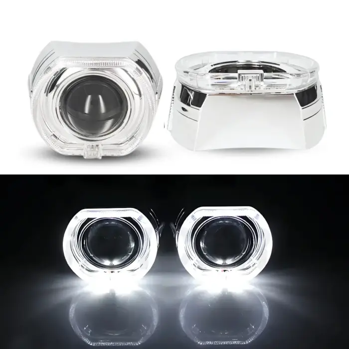Premium 2.5 Inch Projector Shroud with Angel Eye DRL - Stylish Upgrade for Bi-LED/Bi-HID Headlights - Image 3