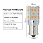 Bright 35 LED Cross Pin BAU15S PY21W LED Turn Signal Canbus Error-Free, No Hyperflash - Image 6