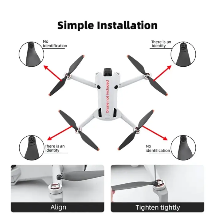 6030F DJI Mini 4 Pro Blades Replacement Aftermarket Props - Low-Noise, Polycarbonate - Image 4