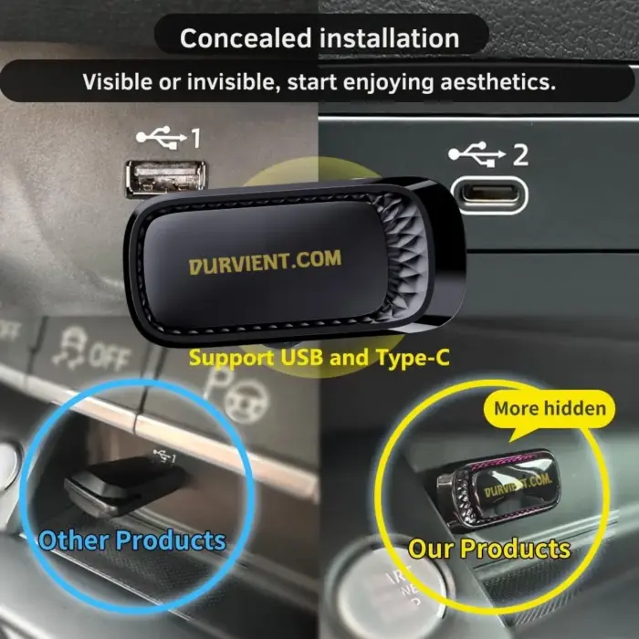 Concealed Wireless CarPlay Android Auto Adapter - Flushed USB Dongle, Plug & Play for Cars with Wired CarPlay & Android Auto - Image 3