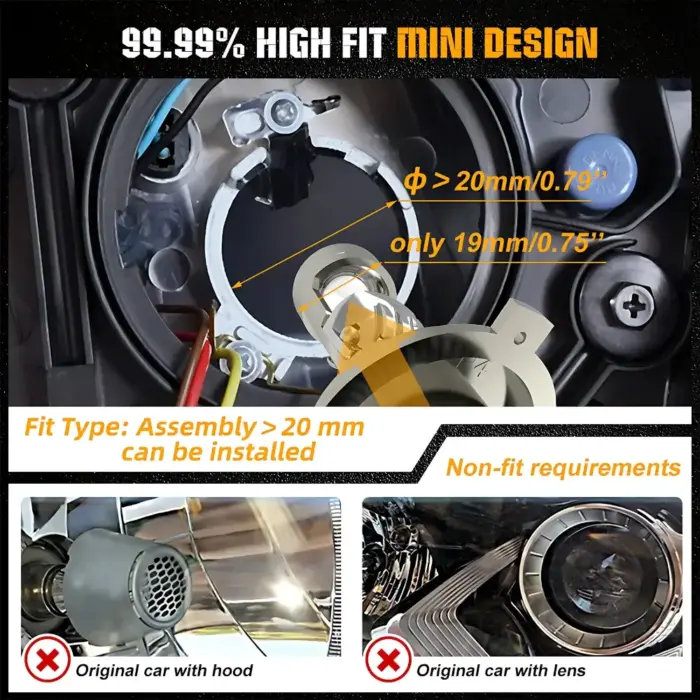 LED Mini Projector Headlight Lens - 55W Plug & Play Upgrade for Cars and Bikes - Image 7