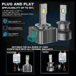 D Series LED Plug & Play HID to LED Conversion Kit - D1S D2S D3S D4S D5S D8S - 15000LM 6000K - Image 2