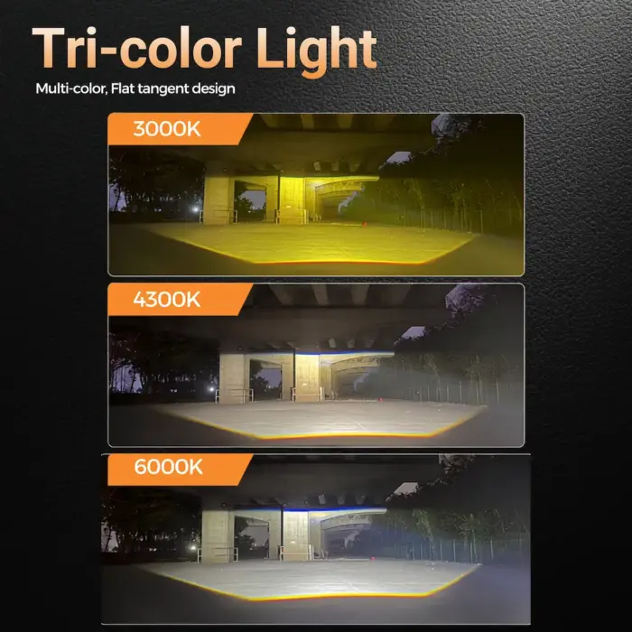 RS3 Fog Projector Lamp with Tri-color Yellow, Warm White, White 3000K 4300K 6000K