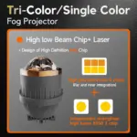 RS3 Tri color single color fog projector lamp aux lamp for cars motorcycle bike