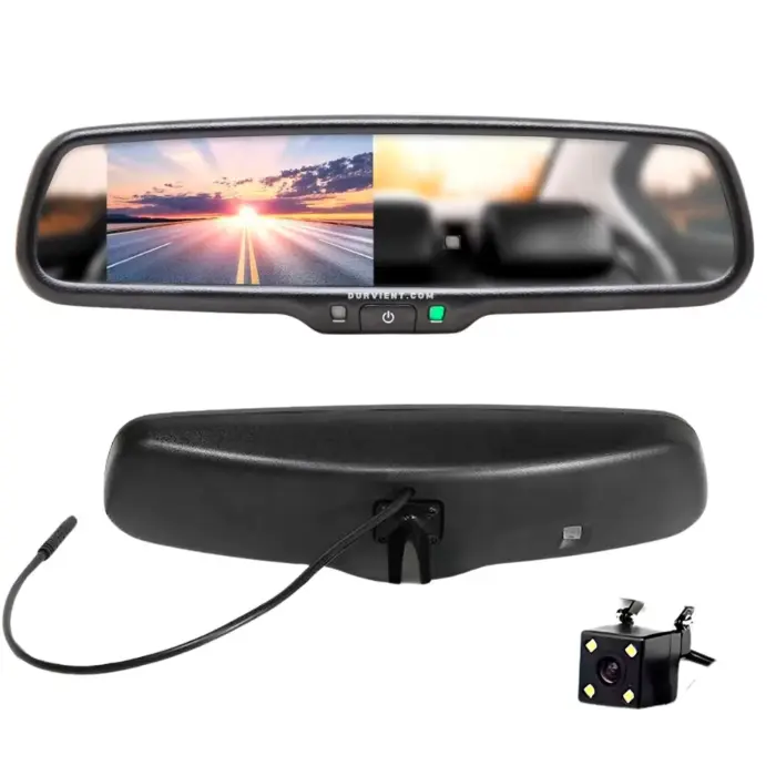 Anti-Glare IRVM Rear View Mirror Reverse Camera Kit - Image 1
