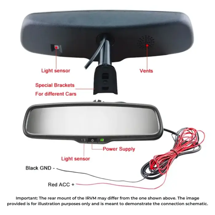 Auto Dimming IRVM Mirror - Electronic Dimming, Electrochromatic, DIY Installation, Universal Fit for Safer Night Driving - Image 6