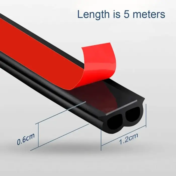 B-Type Car Door Rubber Seal – 5M Self-Adhesive Weatherproof & Soundproof Strip - Image 3