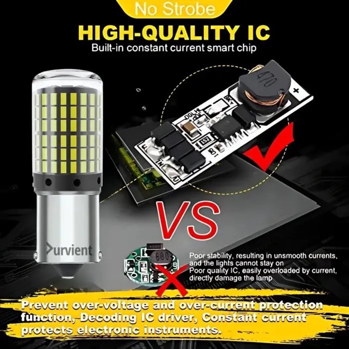 Super Bright BA15S 1156 LED Bulb for Car P21W Reverse Light Backup Lamp - Single (1x) LED (White) - Image 3