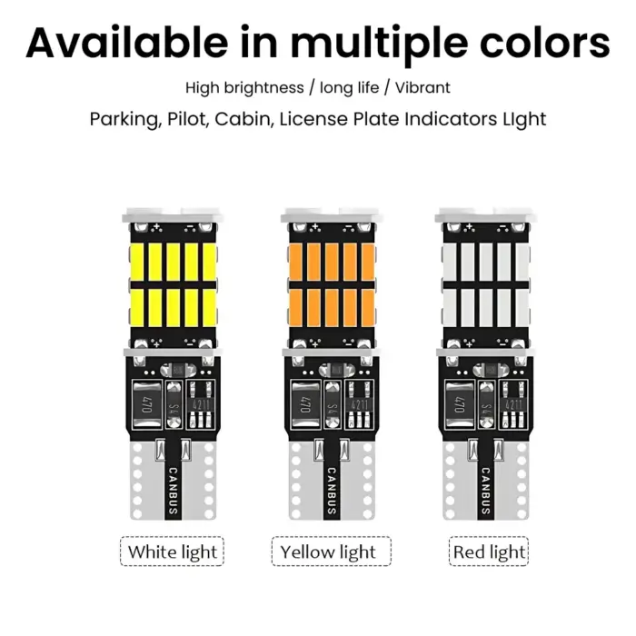 W5W W16W 26 SMD T10 T15 Canbus LED Bulbs - Heat Sink, Canbus Error Free, Intense Brightness - Image 3