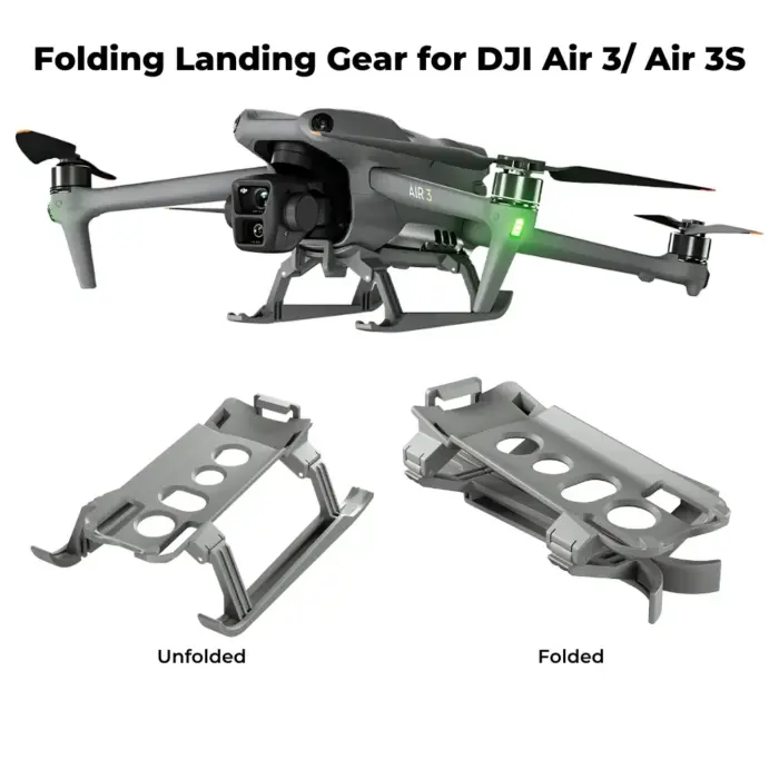 Compact and Folding DJI Air 3 & Air 3S Landing Gear Leg Extension 21mm Higher for Safe Take-Offs/Landings - Image 2