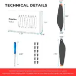 Polycarbonate Replacement DJI Mini 3 Propeller Blades - High-Performance Blades with Orange Tips - Image 6