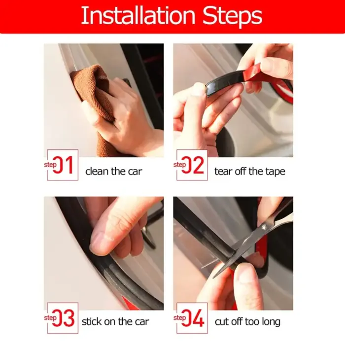 B-Type Car Door Rubber Seal – 5M Self-Adhesive Weatherproof & Soundproof Strip - Image 7