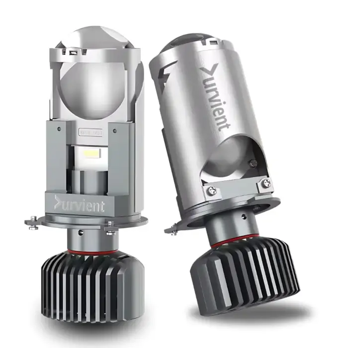 H4 Mini Projector With Sharp Cut-Out 35W H4, HS1, H19 6000K White, 300% Brighter for Cars & Motorcycles - Image 1