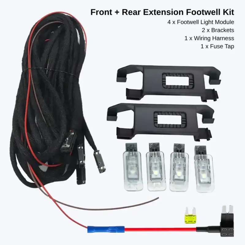 front and rear footwell lamp kit for volkswagen virtus taigun troc tiguan skoda kushaq kylaq