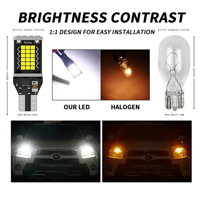 T15 W16W/WY16W Canbus Error-Free LED Bulb - 2016 SMD LEDs, 360° Illumination, Plug-and-Play - Image 4
