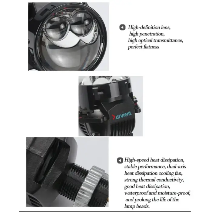 Powerful 3-Inch Headlight Projector Lens with Dual Laser Focus Beam for Cars Trucks - Image 3