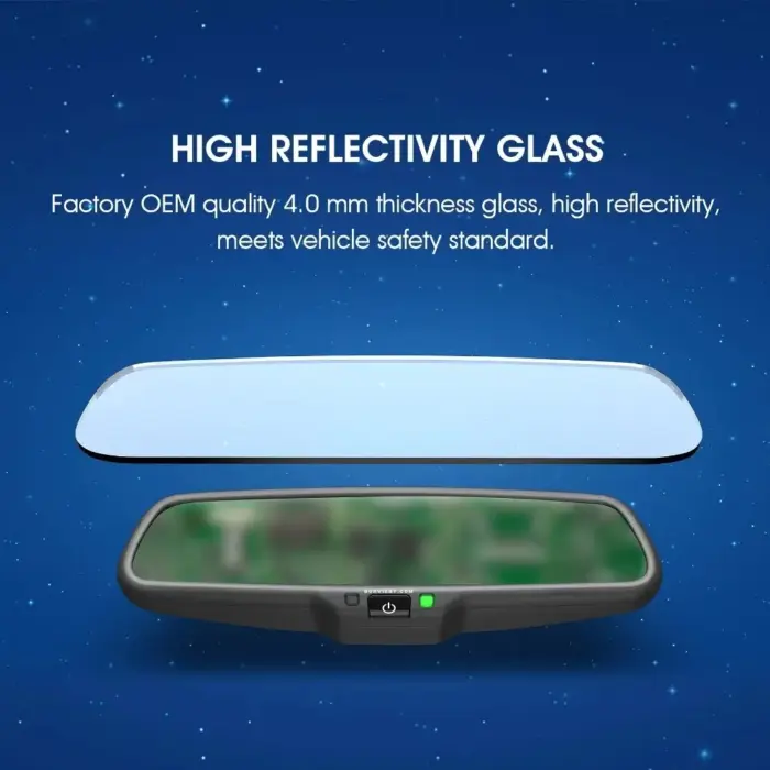 Auto Dimming IRVM Mirror - Electronic Dimming, Electrochromatic, DIY Installation, Universal Fit for Safer Night Driving - Image 3