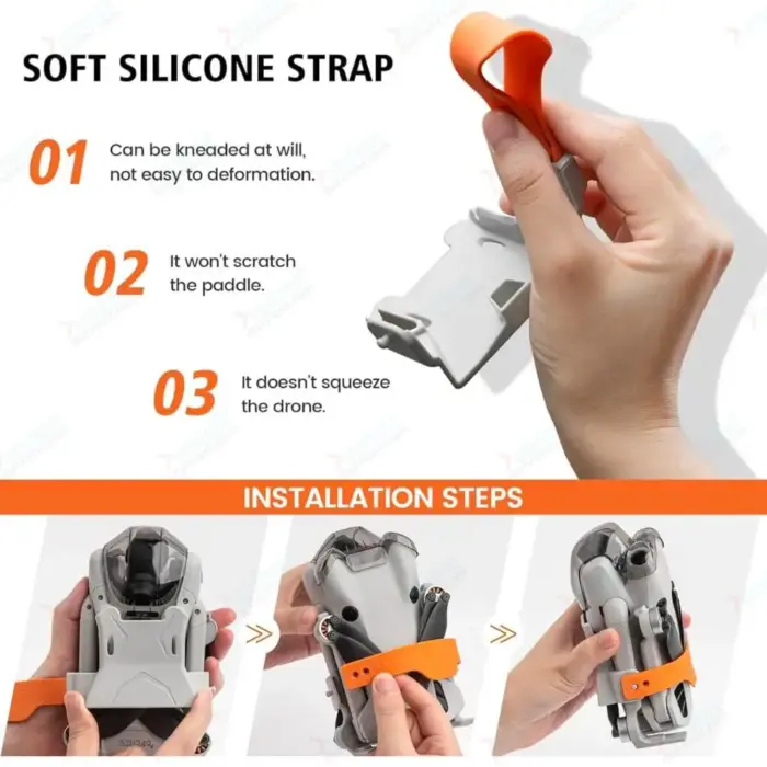 Propeller Holder for DJI Mini 4 Pro – Sensor Protection, Adjustable Silicone Strap, and Quick-Release Design - Image 2