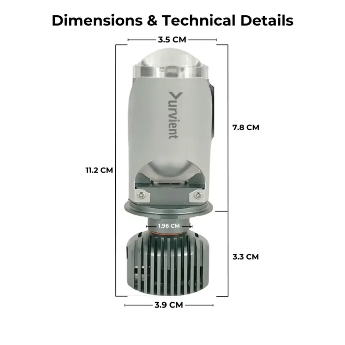 H4 Mini Projector With Sharp Cut-Out 35W H4, HS1, H19 6000K White, 300% Brighter for Cars & Motorcycles - Image 9