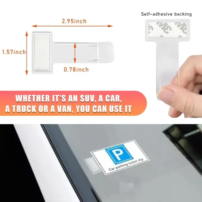 Transparent Car Windshield Parking Ticket Holder Acrylic Note and Card Organizer - Image 4